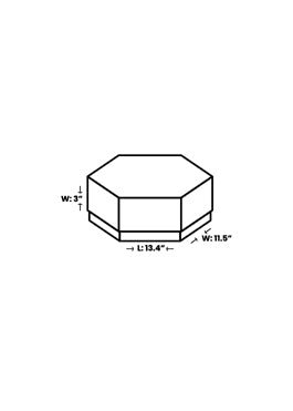 Black Morocco Hexagon Plain Design Box For Packing Hexagon Border & Half Frame Boxes