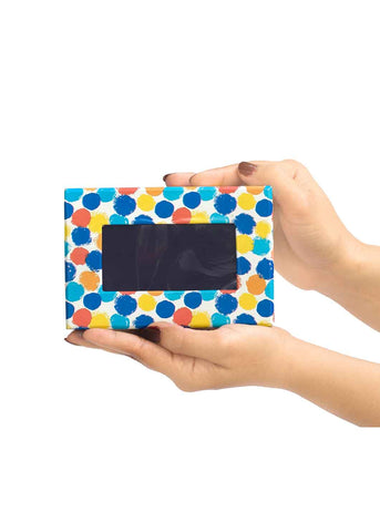 Blue Red Yellow Dotted Box -Window Dotted Box - Dots Pattern Box