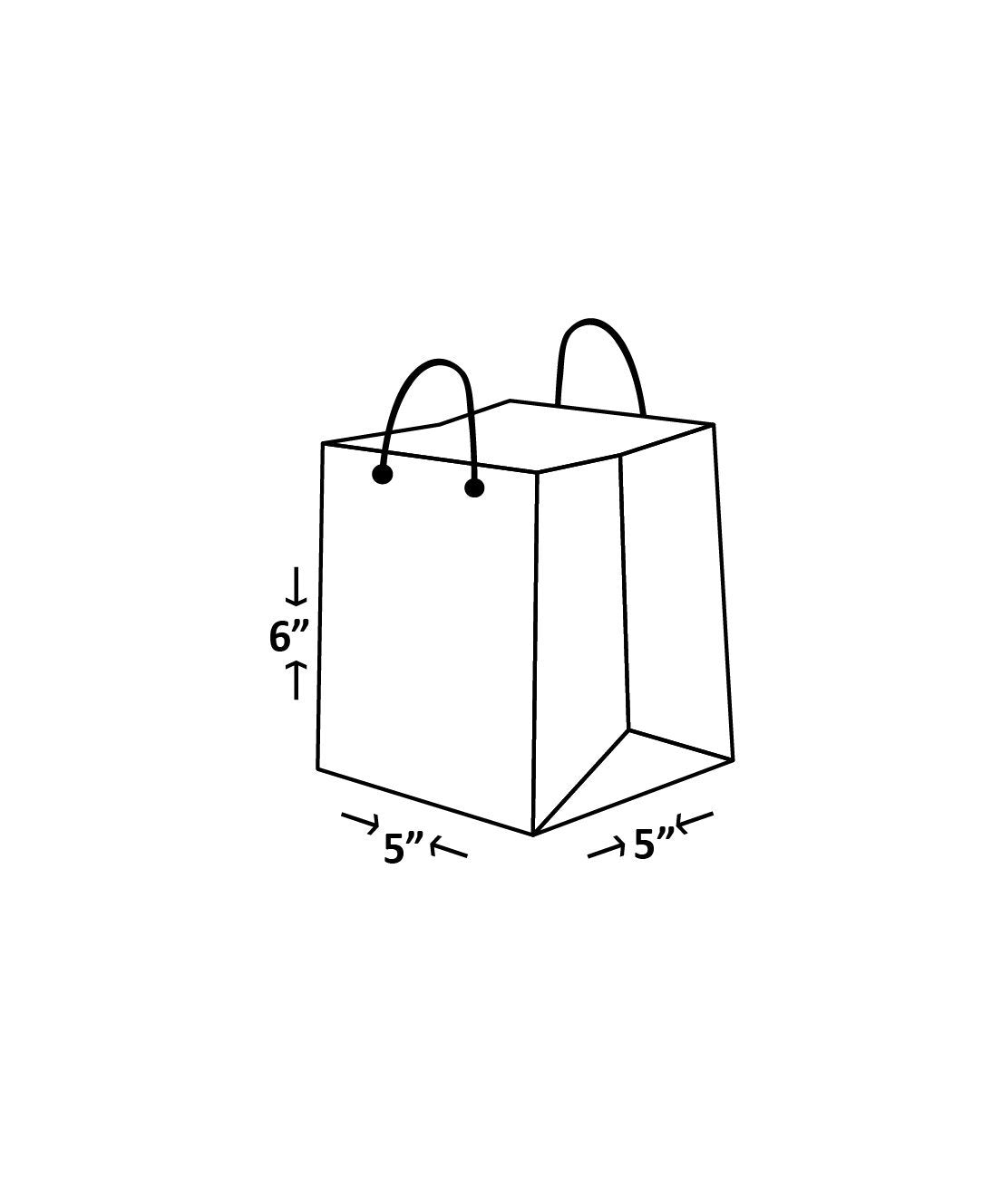 Craft Paper Bag Star Pattern - Craft Bag - Golden Silver Red - 5x5 Paper Bag