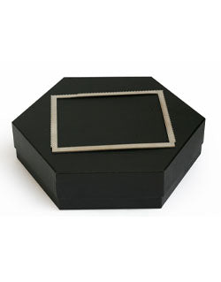 Black Morocco Hexagon Plain Design Box For Packing Hexagon Border Frame Boxes