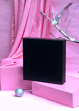 Black Morocco Plain Design Box For Packing With Bag