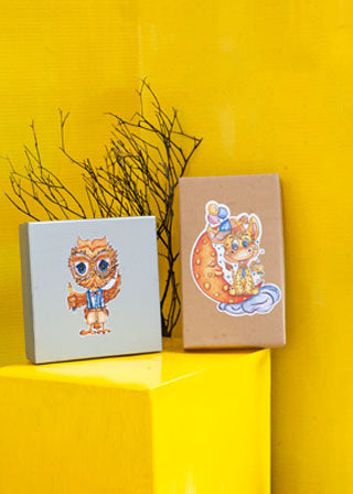 Plain Design Box for Packing Character Stickers Boxes