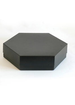 Black Morocco Hexagon Plain Design Box For Packing With Bag