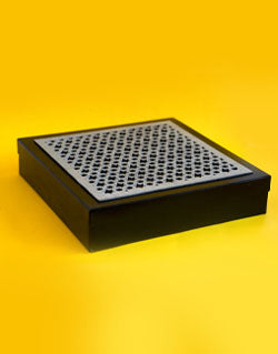 Black Morocco Plain Design Box For Packing Square Full Frame Boxes