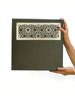 Black Morocco Plain Design Box For Packing Square Half Frame Boxes