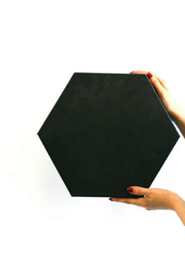 Black Morocco Hexagon Plain Design Box For Packing With Bag