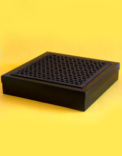 Black Morocco Plain Design Box For Packing Square Full Frame Boxes